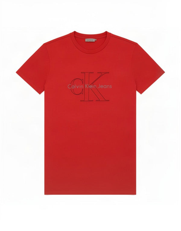 Maglietta grafica da uomo Calvin Klein Jeans Top piccola in cotone rosso