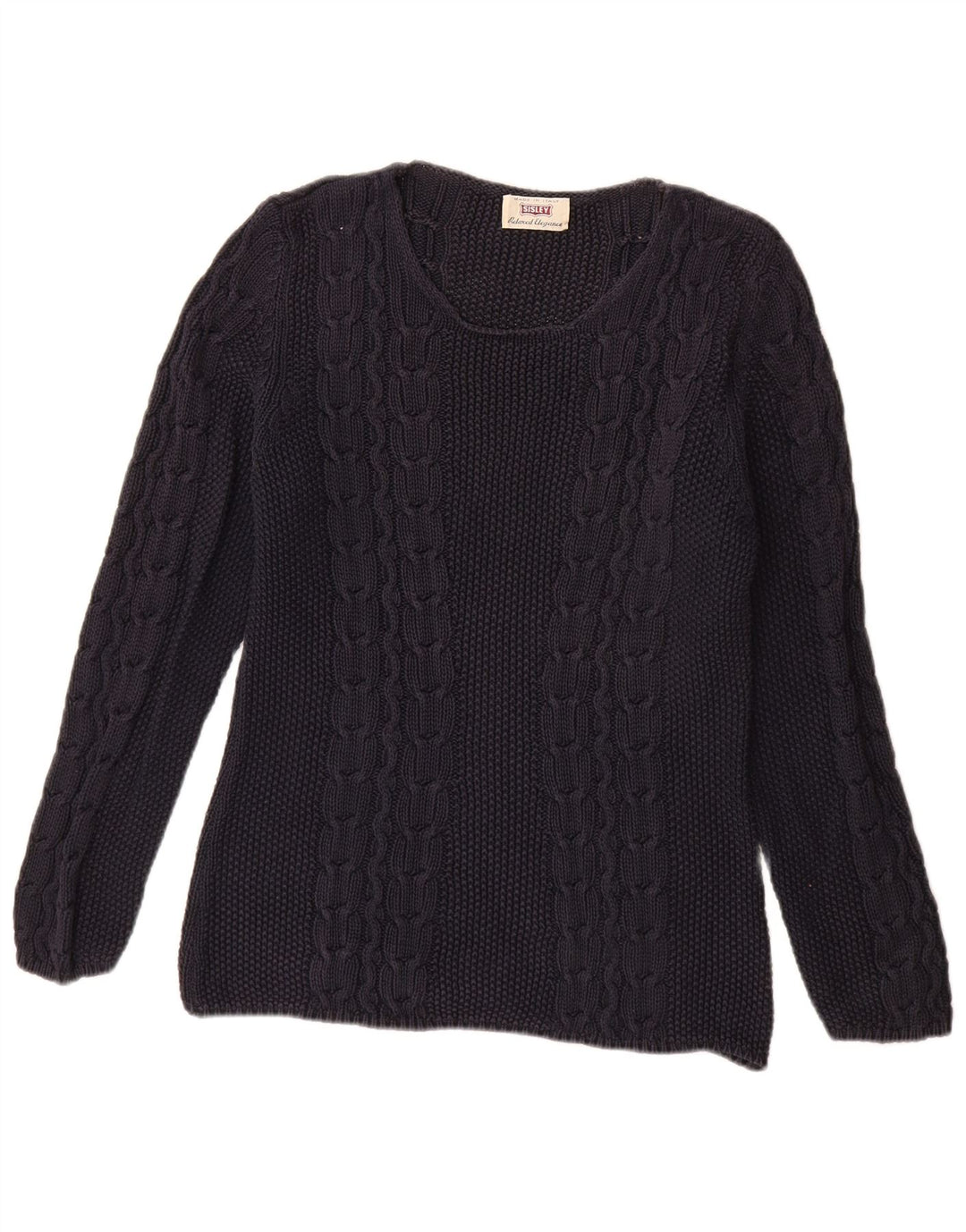 Maglione maglione con scollo a barca da donna SISLEY UK 14 medio blu navy