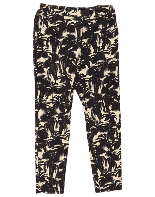 Pantaloni corti slim grafici da donna Topshop UK 10 piccoli W28 L26 neri