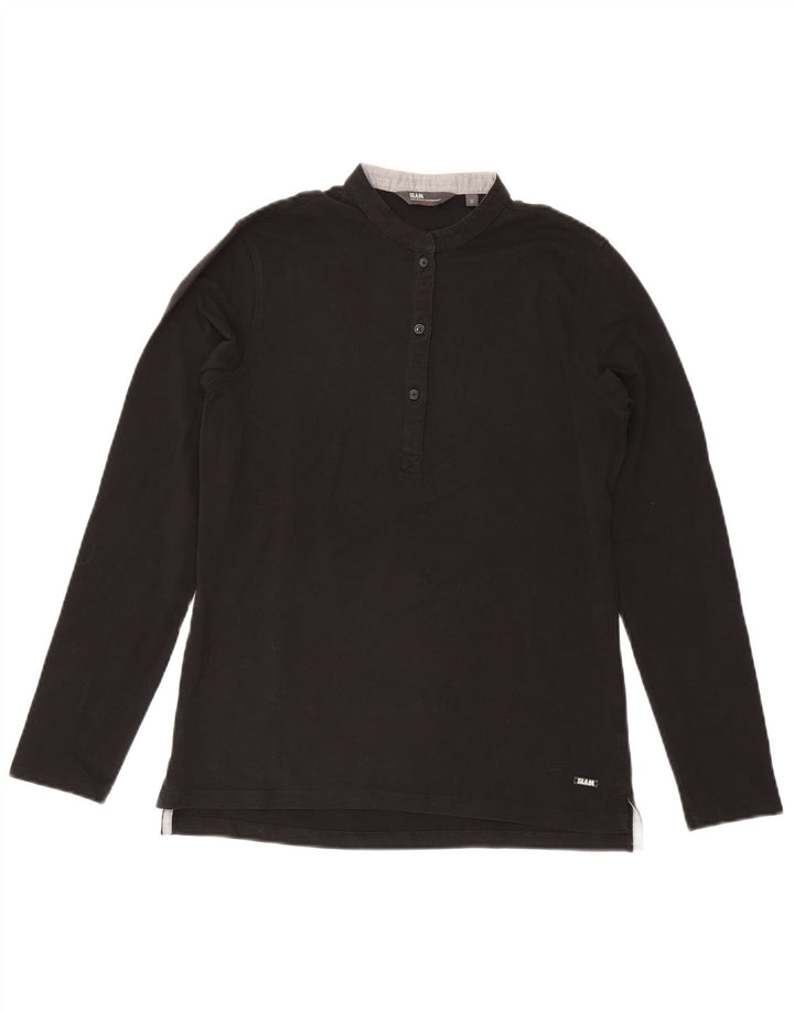 Top da donna Slam manica lunga UK 12 cotone nero medio