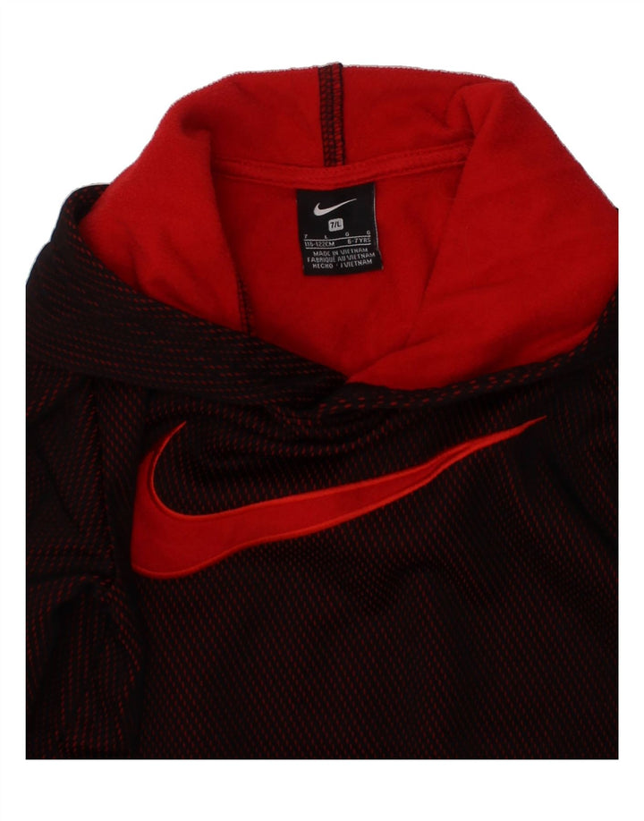 NIKE Boys Hoodie Jumper 6-7 Years Large Burgundy Polyester Vintage Nike and Second-Hand Nike from Messina Hembry 