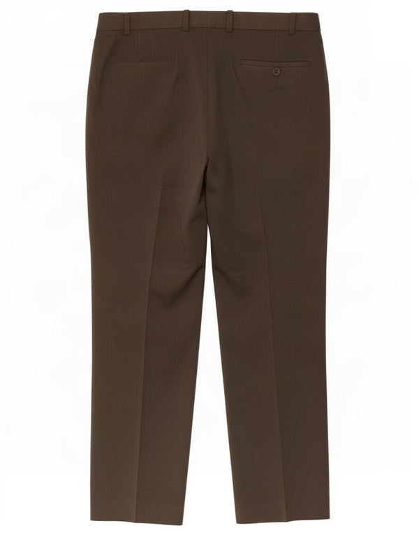 Pantaloni casual da uomo Marks & Spencer su misura W38 L31 poliestere marrone