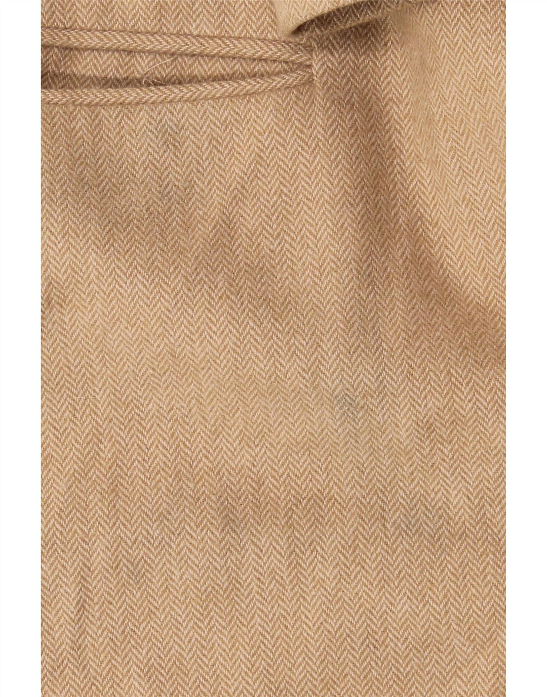 Cappotto da donna Marks & Spencer UK 16 Large Beige in lana a spina di pesce