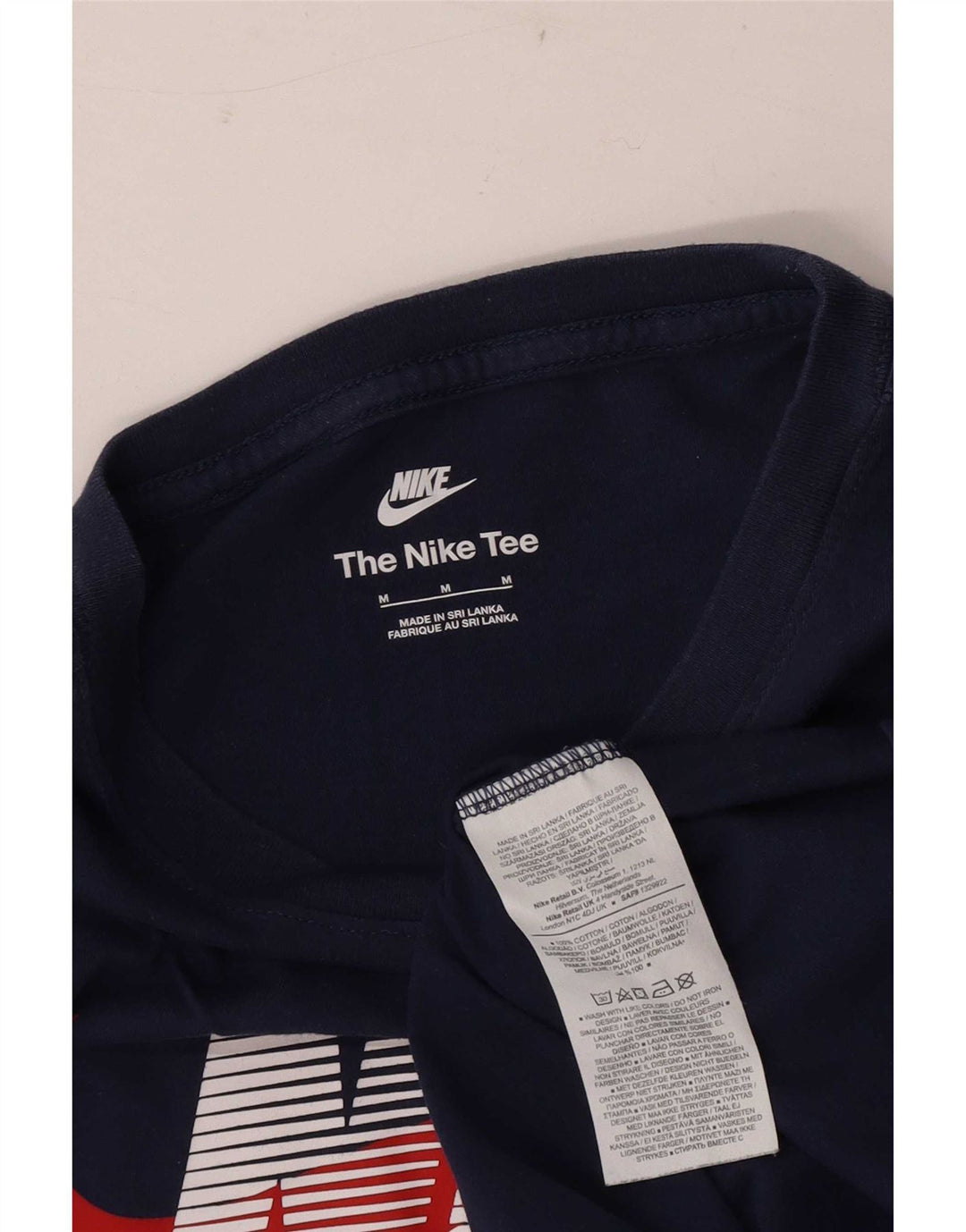 T-shirt grafica da uomo Nike Top in cotone blu navy medio