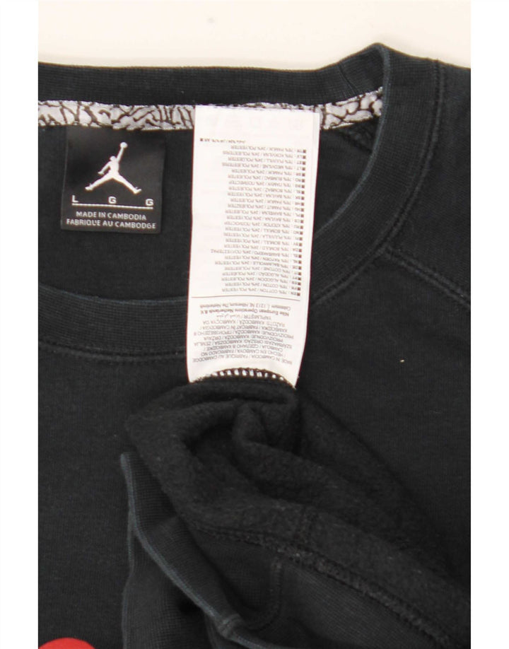 Felpa con grafica Jordan da uomo, grande, in cotone nero