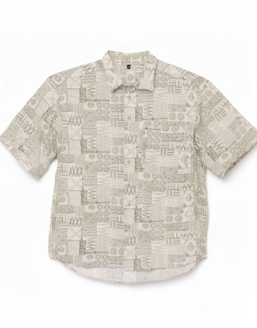Camicia a maniche corte da uomo Club D'Amingo taglia 41/42 grande patchwork verde