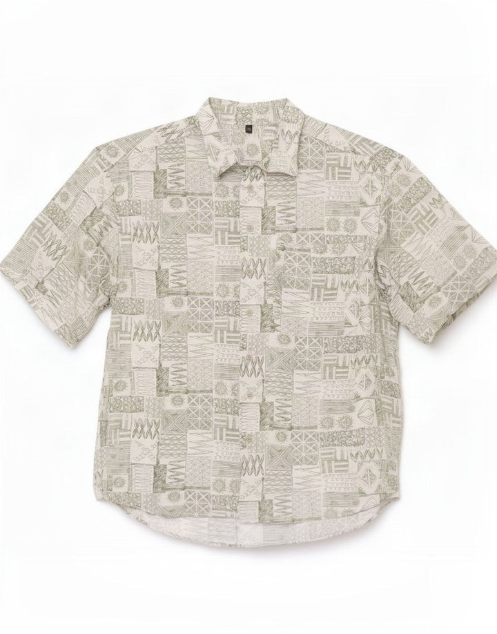 Camicia a maniche corte da uomo Club D'Amingo taglia 41/42 grande patchwork verde