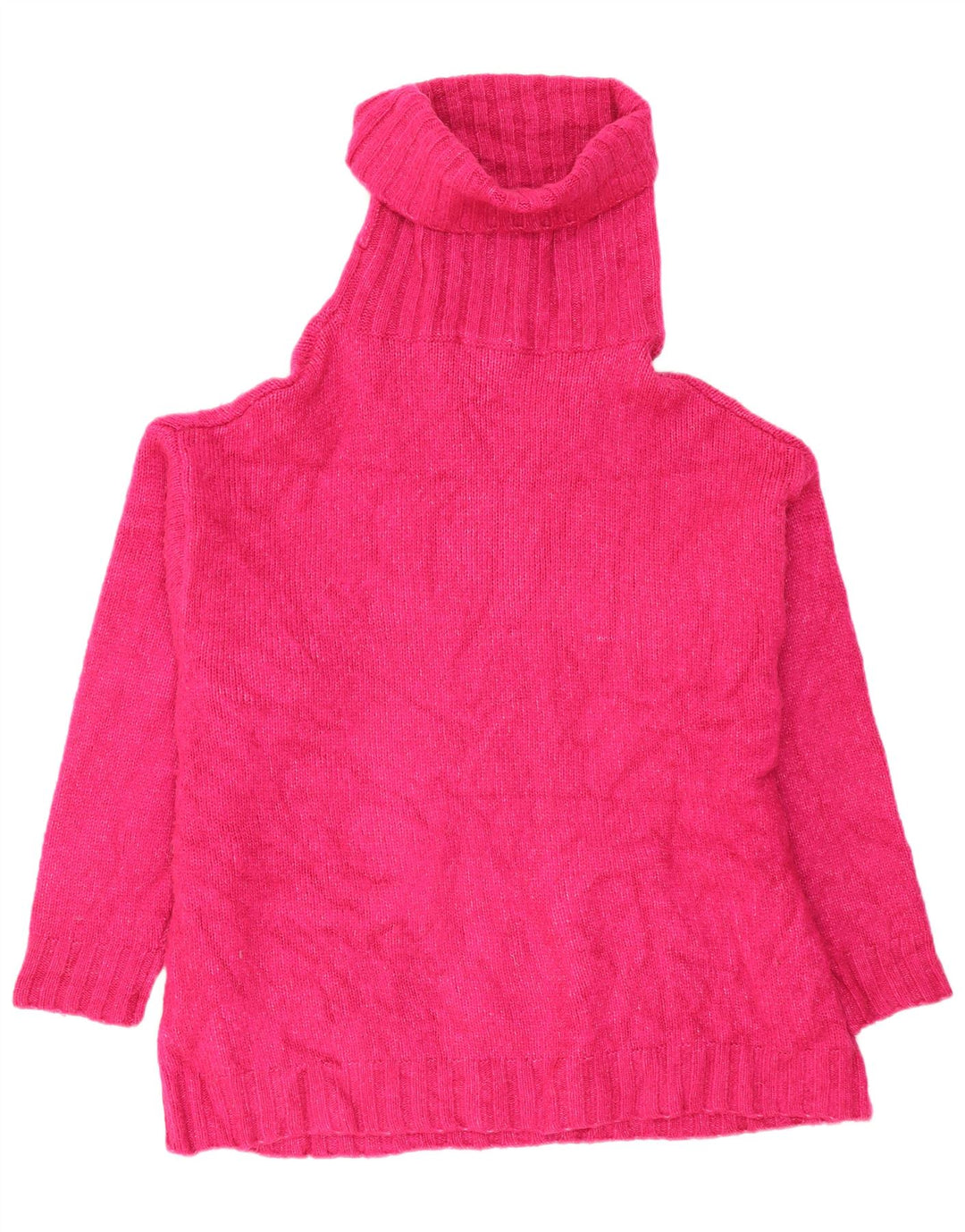 Maglione maglione oversize con collo alto da donna Zara UK 14 Acrilico rosa medio