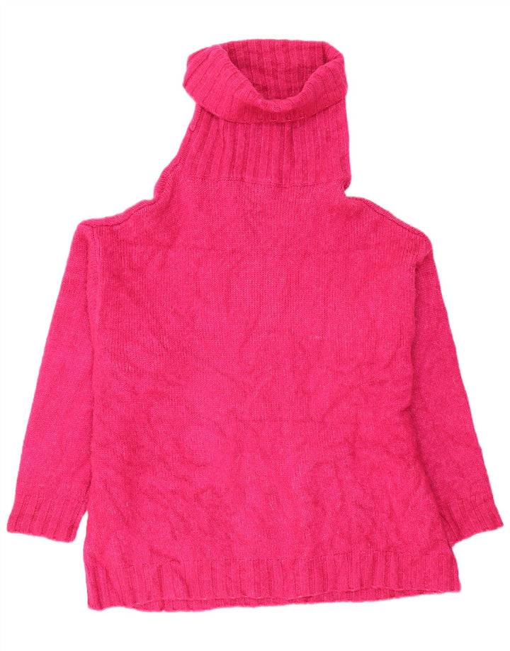 Maglione maglione oversize con collo alto da donna Zara UK 14 Acrilico rosa medio