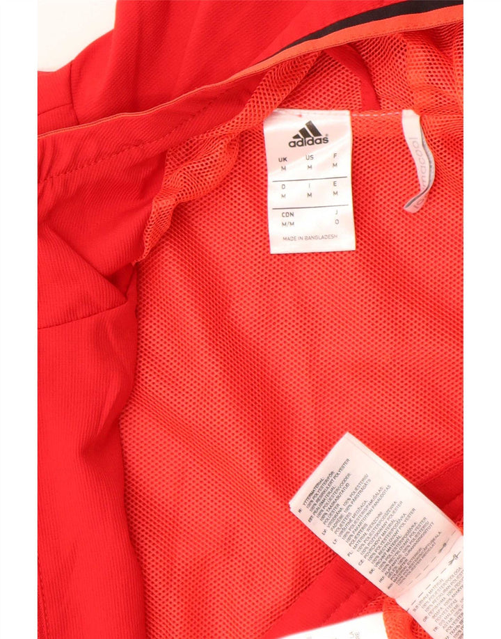 Giacca antipioggia Adidas Climacool Graphic con cappuccio da uomo UK 38 poliestere rosso medio