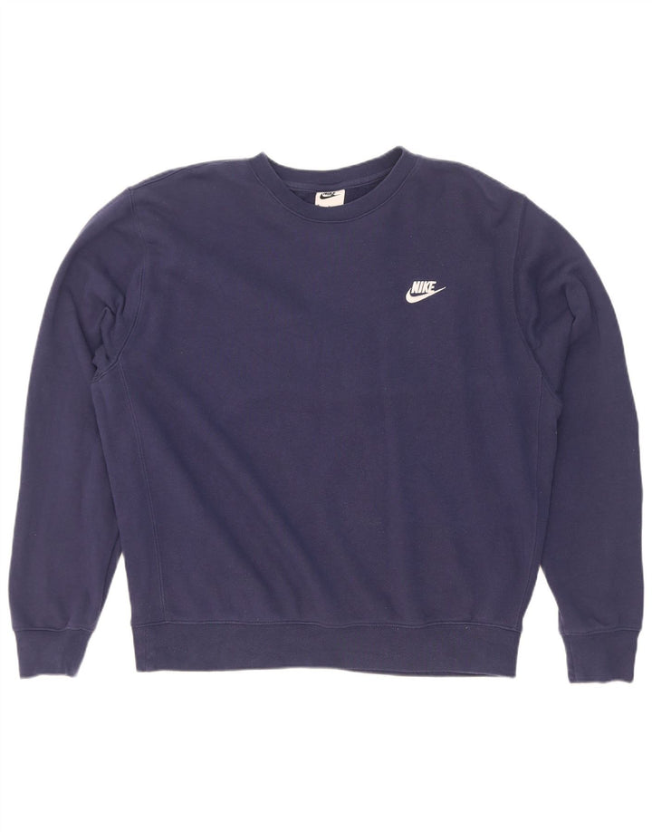 Felpa oversize da donna Nike, maglione, UK 14, cotone blu navy medio