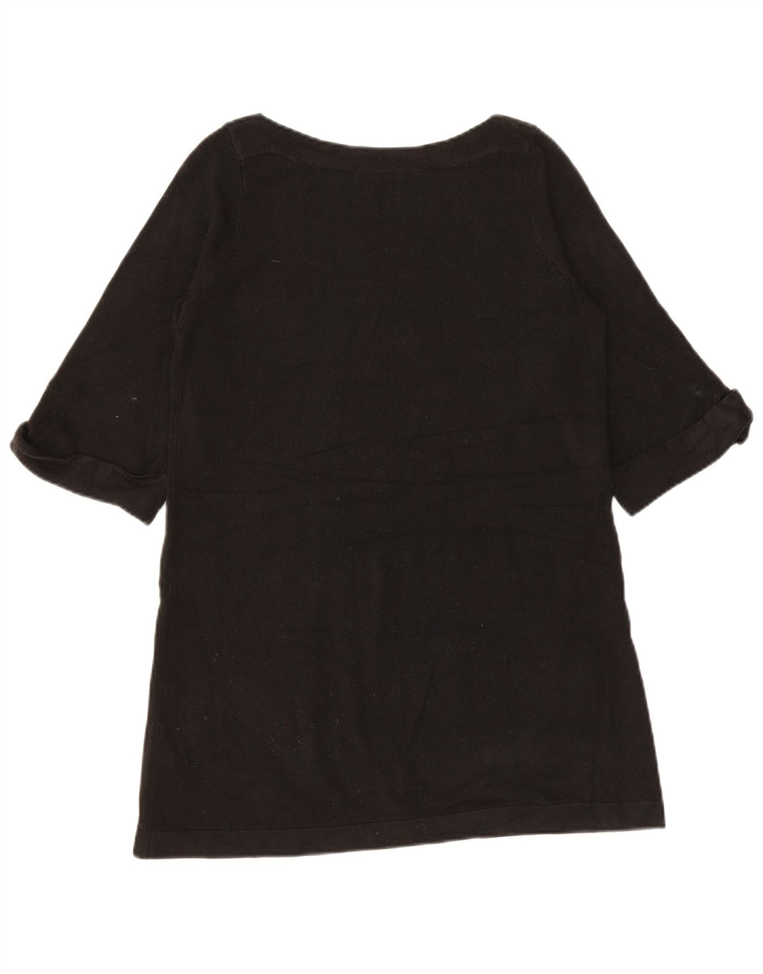 Marks & Spencer Maglione da donna con scollo a barca a maniche 1/2 UK 12 Medium Bla