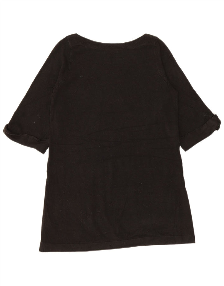Marks & Spencer Maglione da donna con scollo a barca a maniche 1/2 UK 12 Medium Bla