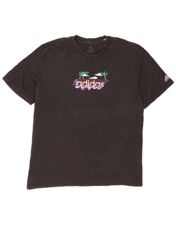 T-shirt grafica da uomo Adidas Top 2XL cotone nero