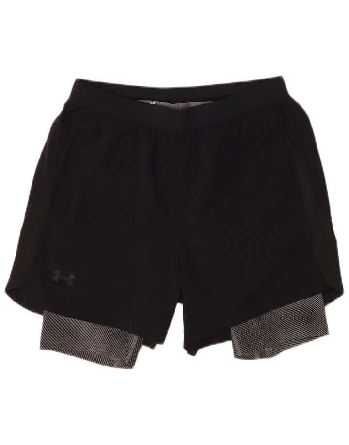 Pantaloncini sportivi grafici aderenti da uomo Under Armour grandi neri