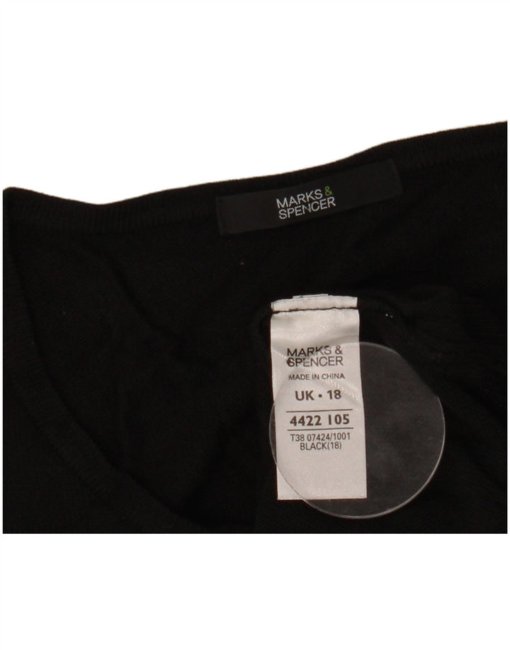MARKS & SPENCER Maglione girocollo oversize da donna UK 18 XL Nero