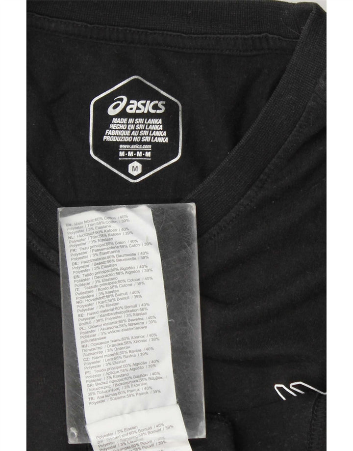 T-shirt grafica da uomo Asics Top in cotone nero medio