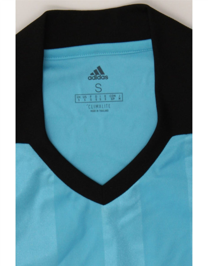 ADIDAS Mens Climalite Polo Shirt Small Blue Striped Polyester Vintage Adidas and Second-Hand Adidas from Messina Hembry 
