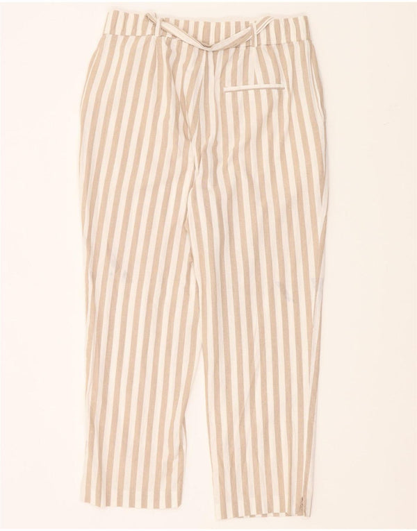 Pantaloni corti dritti da donna Zara medi W28 L24 gessato beige
