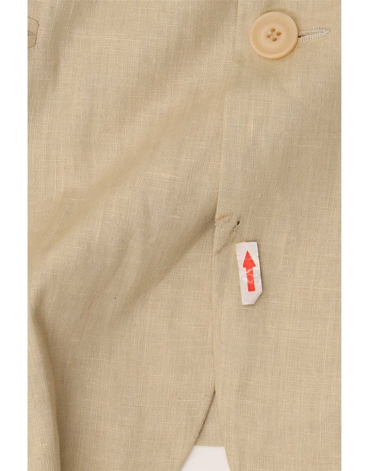 Giacca blazer vintage da uomo a 3 bottoni UK 38 Lino beige medio