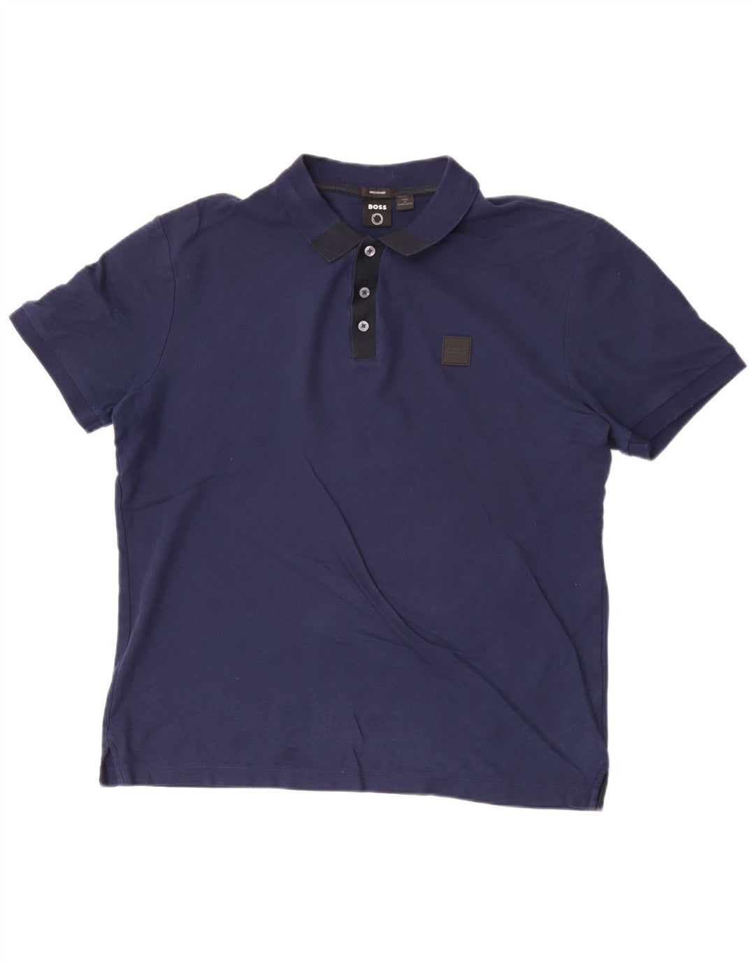 Polo da uomo Hugo Boss grande in cotone blu navy
