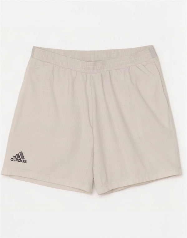 Pantaloncini sportivi Adidas da uomo XL in poliestere a quadri bianchi