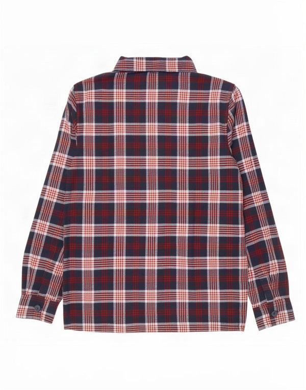Camicia da uomo in flanella da boscaiolo Active Touch, cotone medio a quadri blu navy