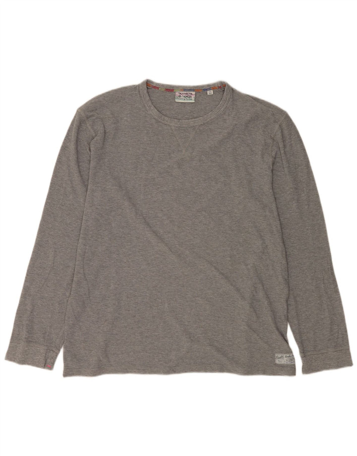 SCOTCH & SODA Top da uomo a maniche lunghe 2XL in cotone grigio