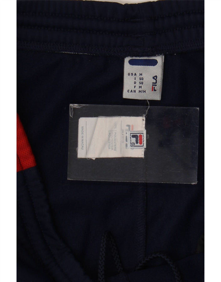 Pantaloni da tuta da uomo Fila in poliestere color block medio blu navy