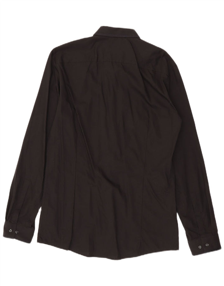 HUGO BOSS Mens Extra Slim Fit Shirt Size 42 Large Black Cotton