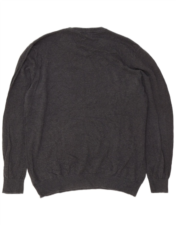 Jack & Jones Maglione da uomo con scollo a V XL in cotone grigio