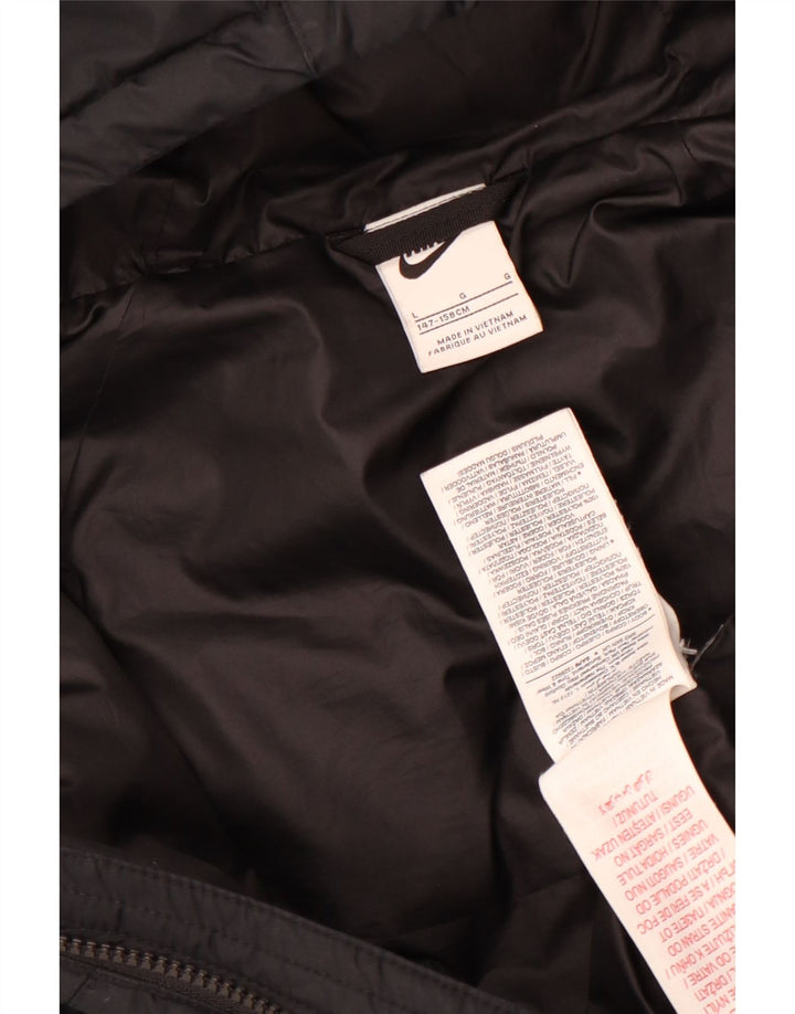 Giacca imbottita con cappuccio Nike da ragazzo 12-13 anni Large nera in poliestere