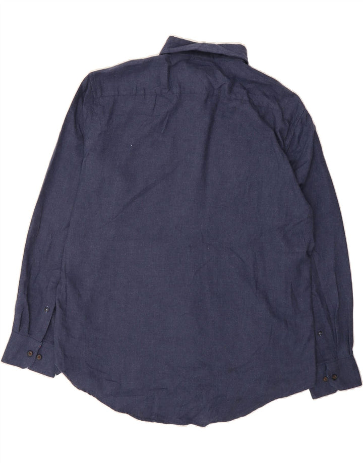 IZOD Mens Shirt Large Navy Blue Cotton Vintage Izod and Second-Hand Izod from Messina Hembry 