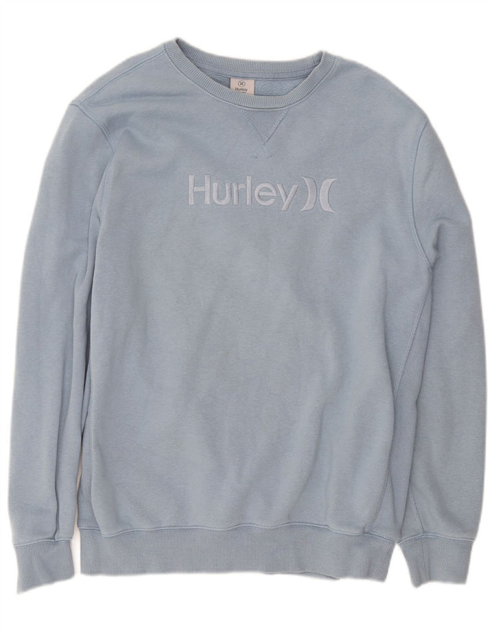 Felpa grafica da uomo Hurley in cotone blu medio