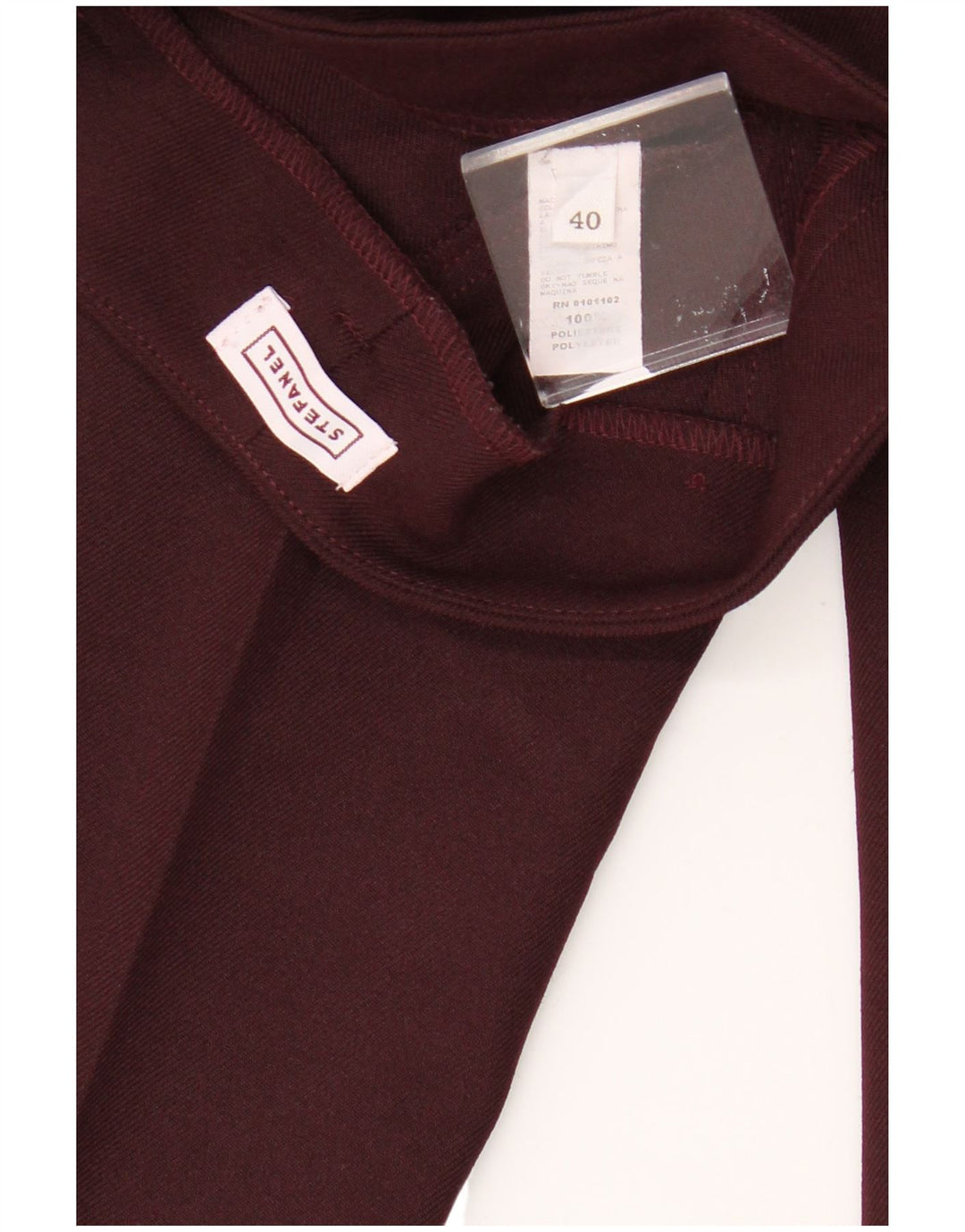 Pantaloni Capri dritti da donna Stefanel IT 40 Small W26 L21 Bordeaux