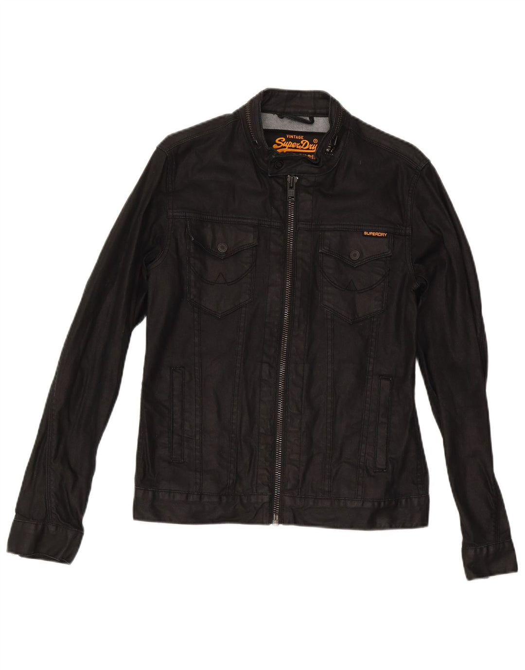 Giacca di jeans da uomo Superdry UK 36 piccola cotone nero