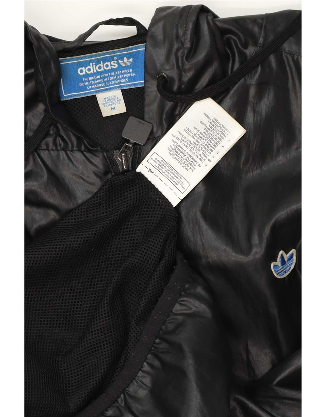 Giacca antipioggia da uomo Adidas con cappuccio UK 38 medio poliestere nero