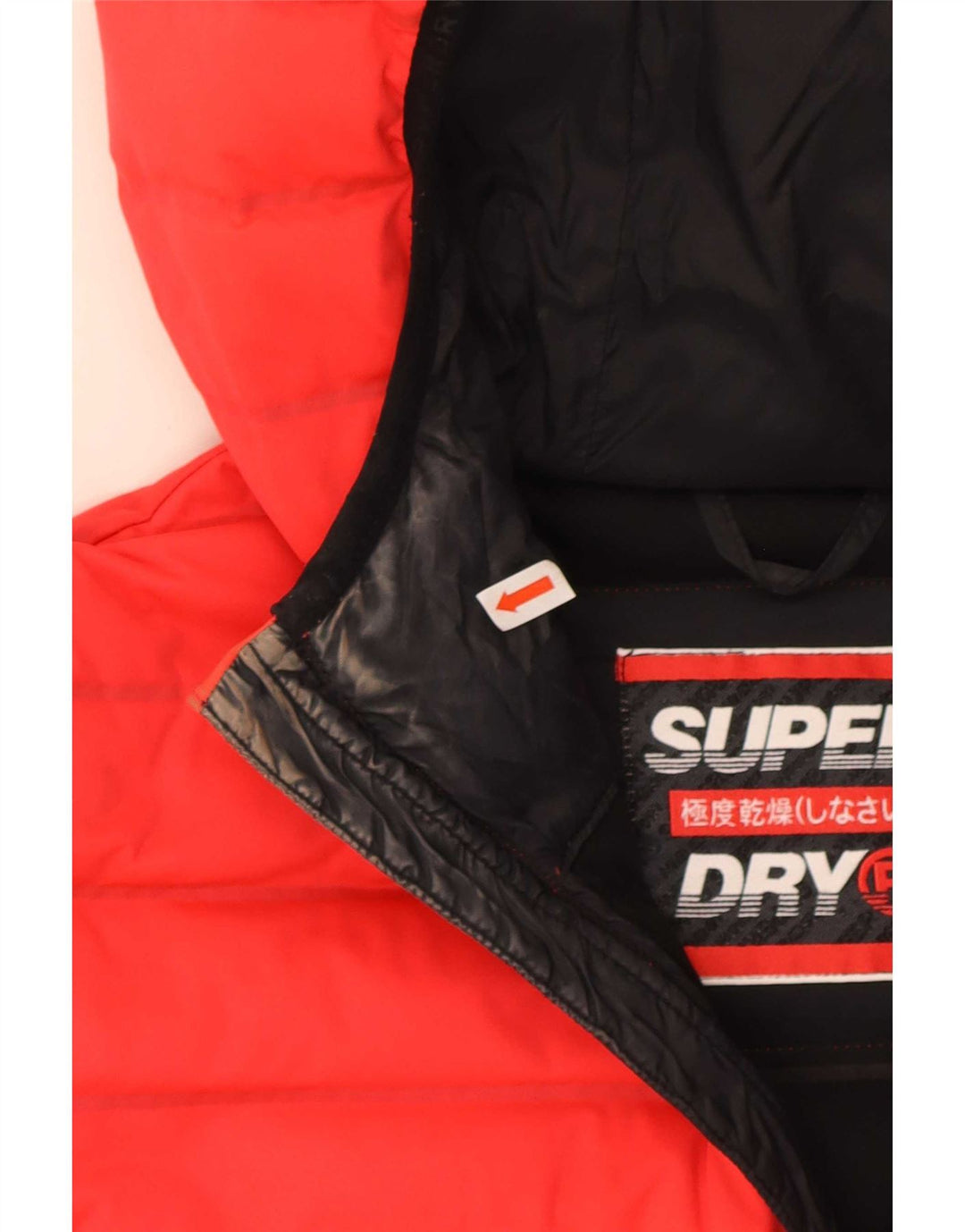 Giacca imbottita con cappuccio da donna Superdry UK 10 Small Poliestere rosso