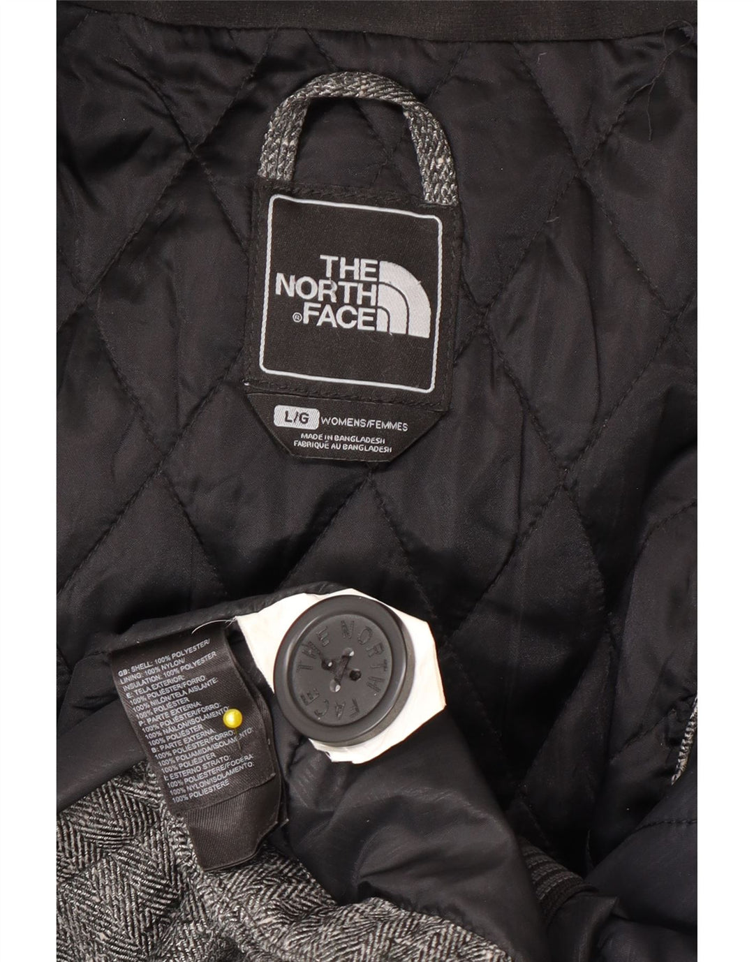 Bomber con cappuccio da donna The North Face UK 16 Large Grey Herringbone