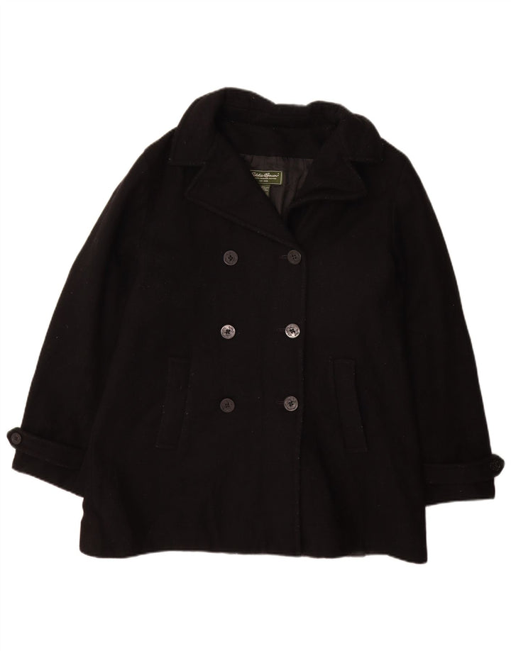 Cappotto da marinaio da donna Eddie Bauer UK 16 grande lana nera
