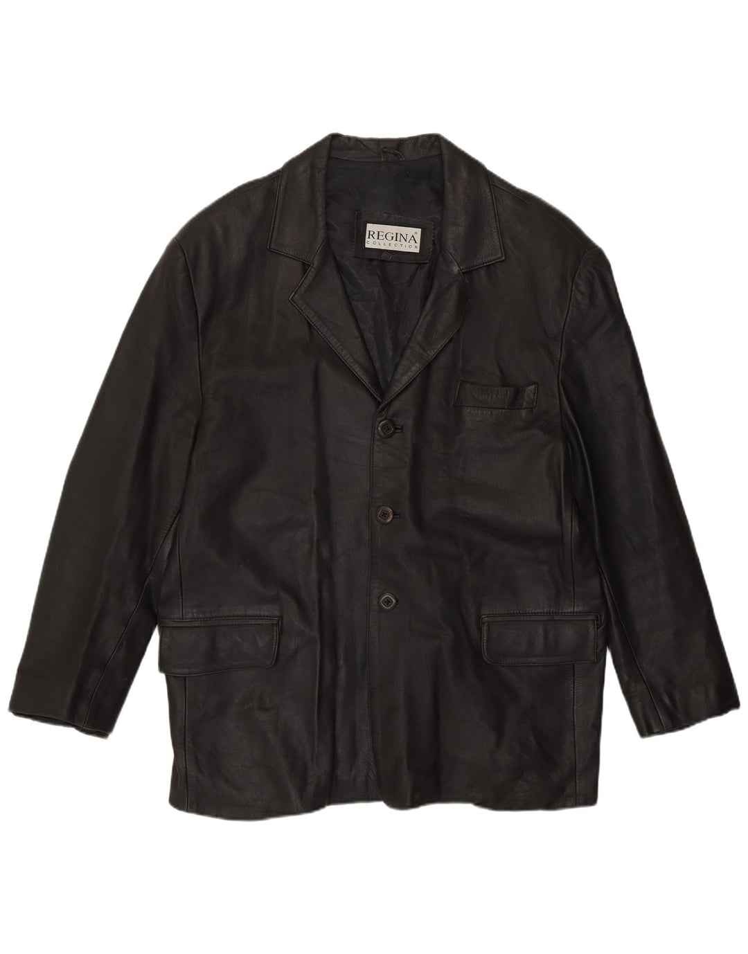 Giacca in pelle da uomo Regina UK 44 2XL Pelle nera