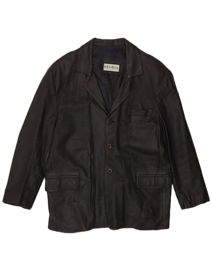 Giacca in pelle da uomo Regina UK 44 2XL Pelle nera