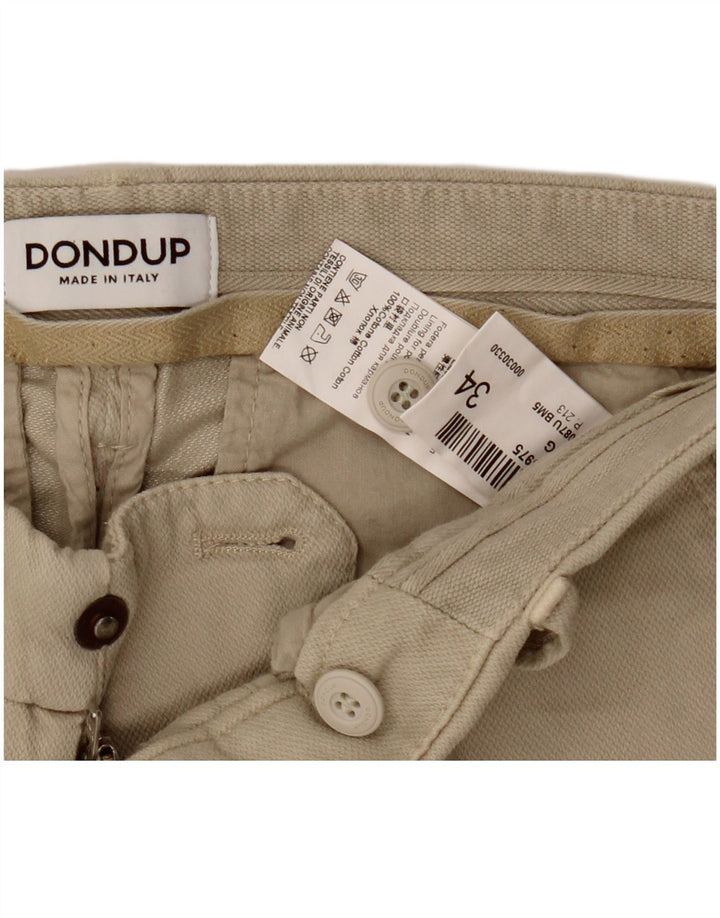 Dondup Pantaloni Chino Slim Uomo W34 L33 Beige Modal