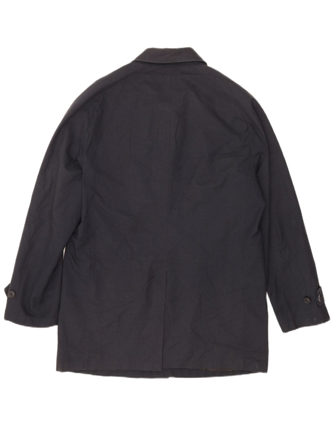 Cappotto da uomo Marks & Spencer UK 38 medio poliestere pied de poule blu navy