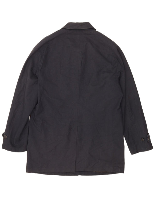 Cappotto da uomo Marks & Spencer UK 38 medio poliestere pied de poule blu navy