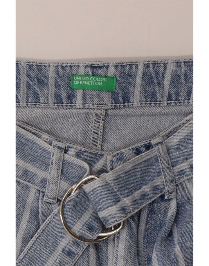 Gonna in denim da donna Benetton W26 piccola a righe blu