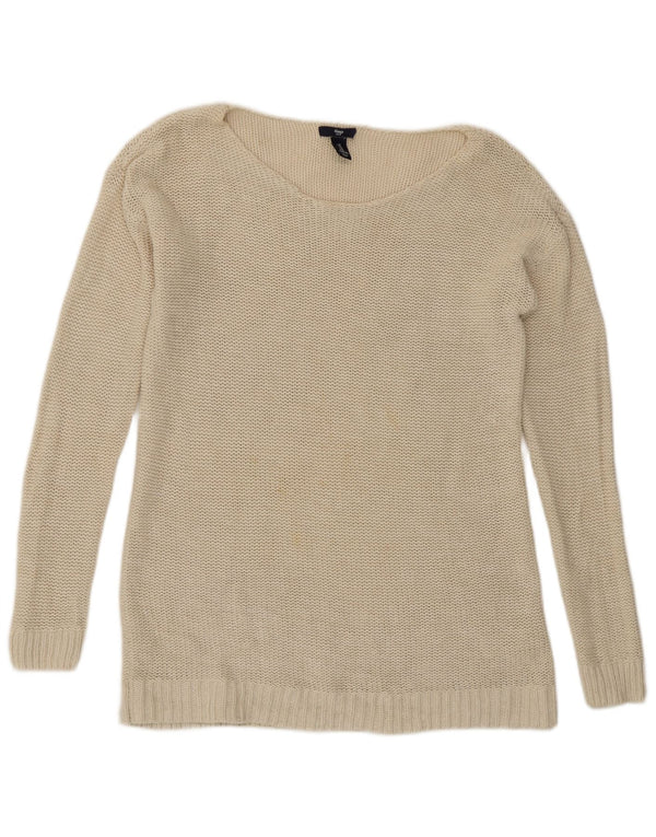 Maglione maglione con scollo a barca da donna Gap UK 12 Cotone beige medio