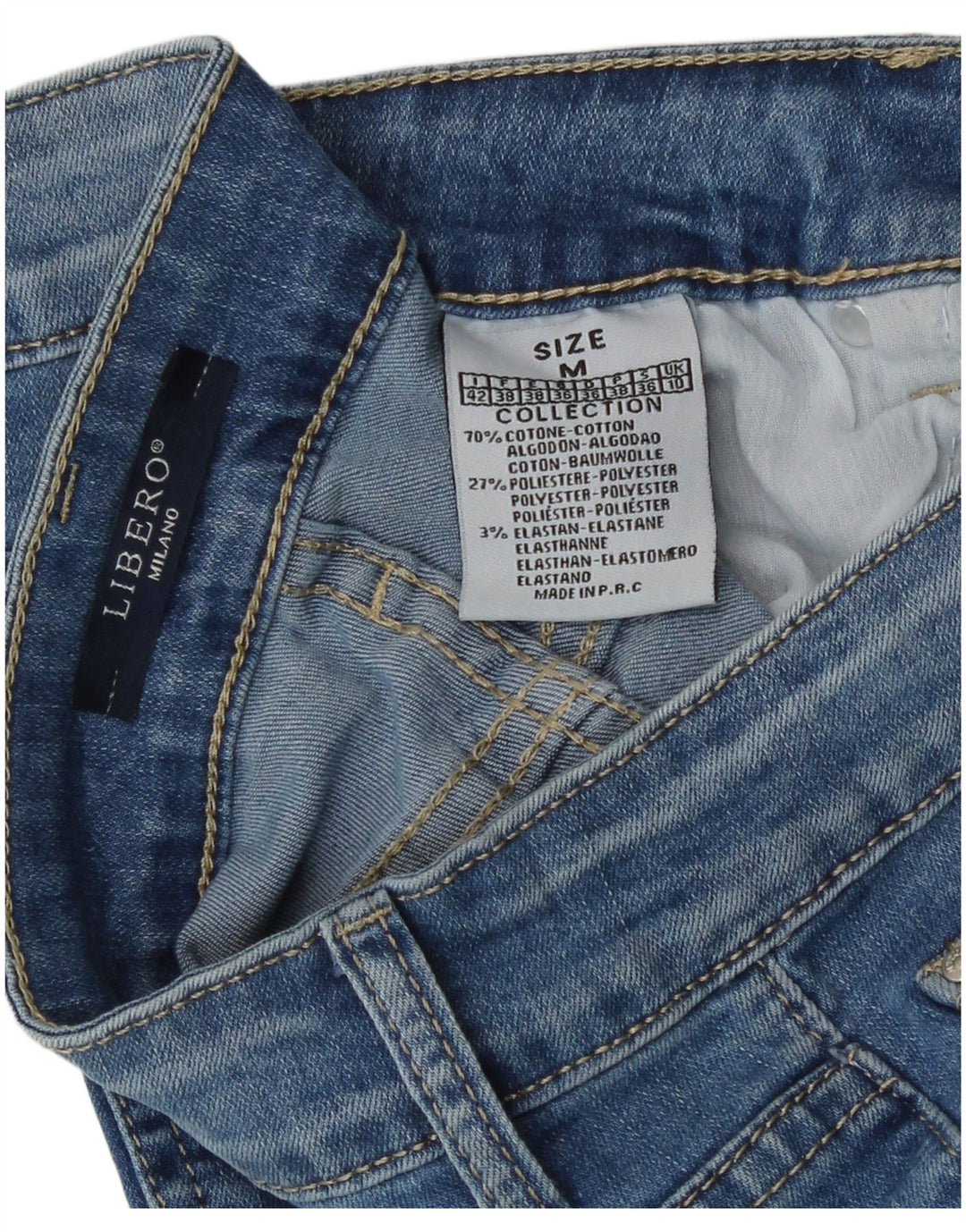Jeans svasati slim da donna Libero medi W27 L31 cotone blu
