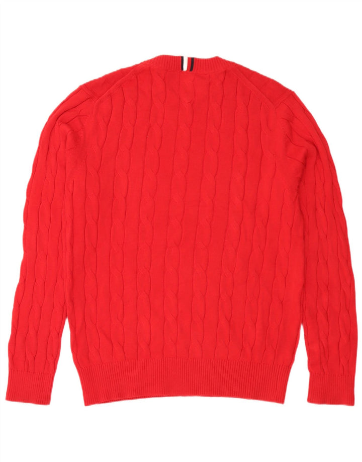 Maglione maglione girocollo da uomo Tommy Hilfiger in cotone rosso medio