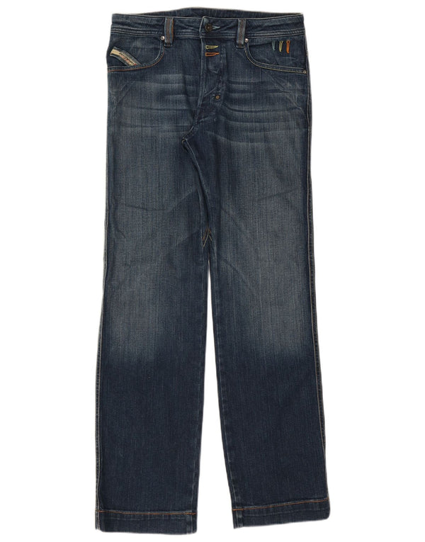Jeans dritti da uomo Diesel W30 L33 in cotone blu